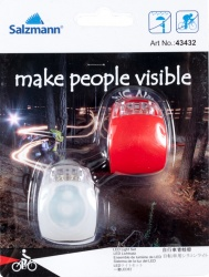 LED Flashing Blinker Light for Bike (white & red)